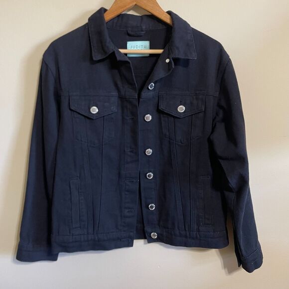 Judith March black jean jacket sequin tiger Med - Picture 2 of 10